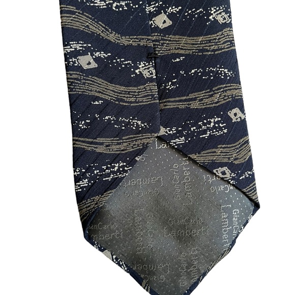 Lot of (2) Gian Carlo Lamberti Mens Ties 100% Silk Handmade in Italy - Picture 6 of 6